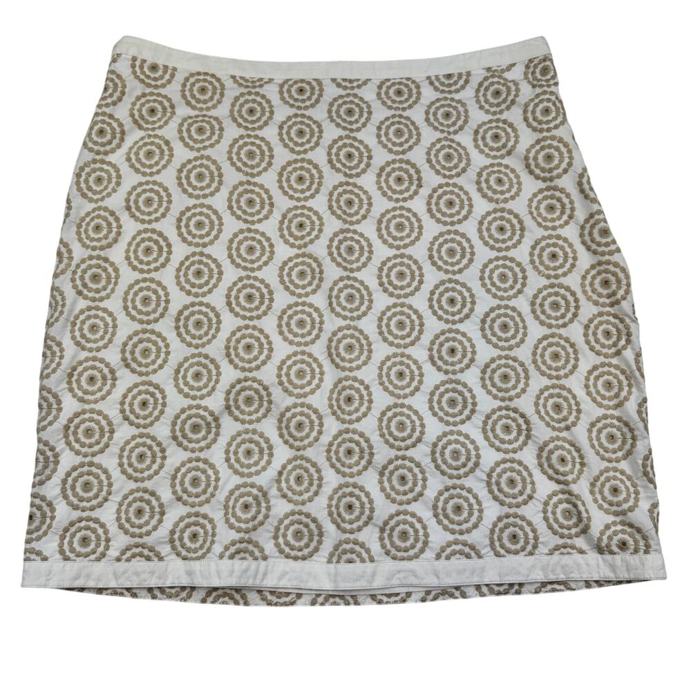 Boden Boho Embroidered 100% Cotton Pencil Skirt Women's Size 14L (Long)